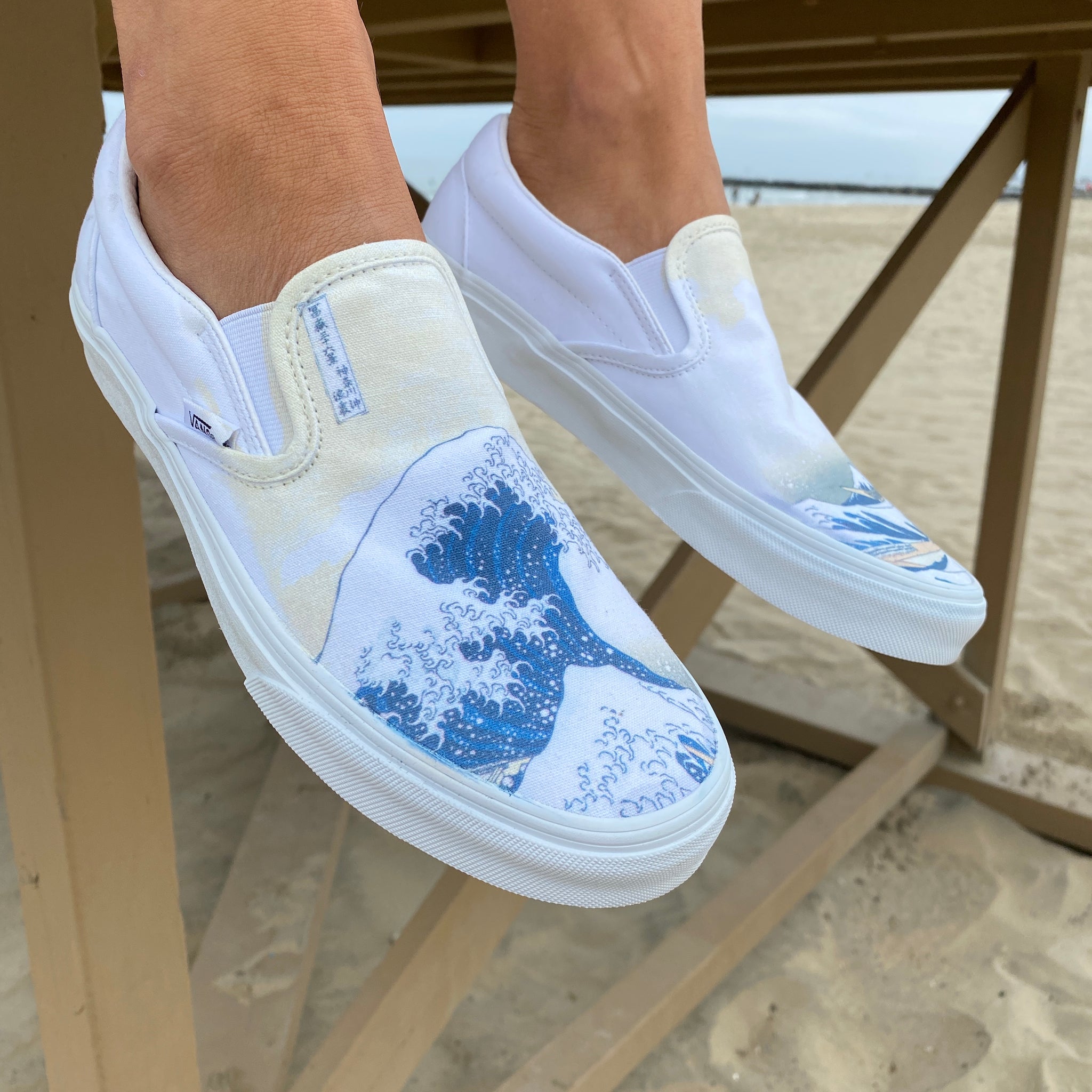 custom white vans