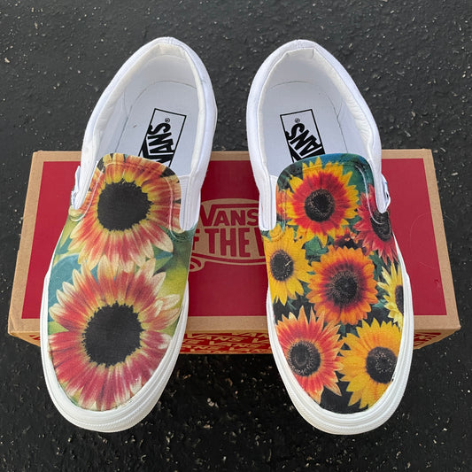 Red Roses Flower Nature - Black Authentic Vans