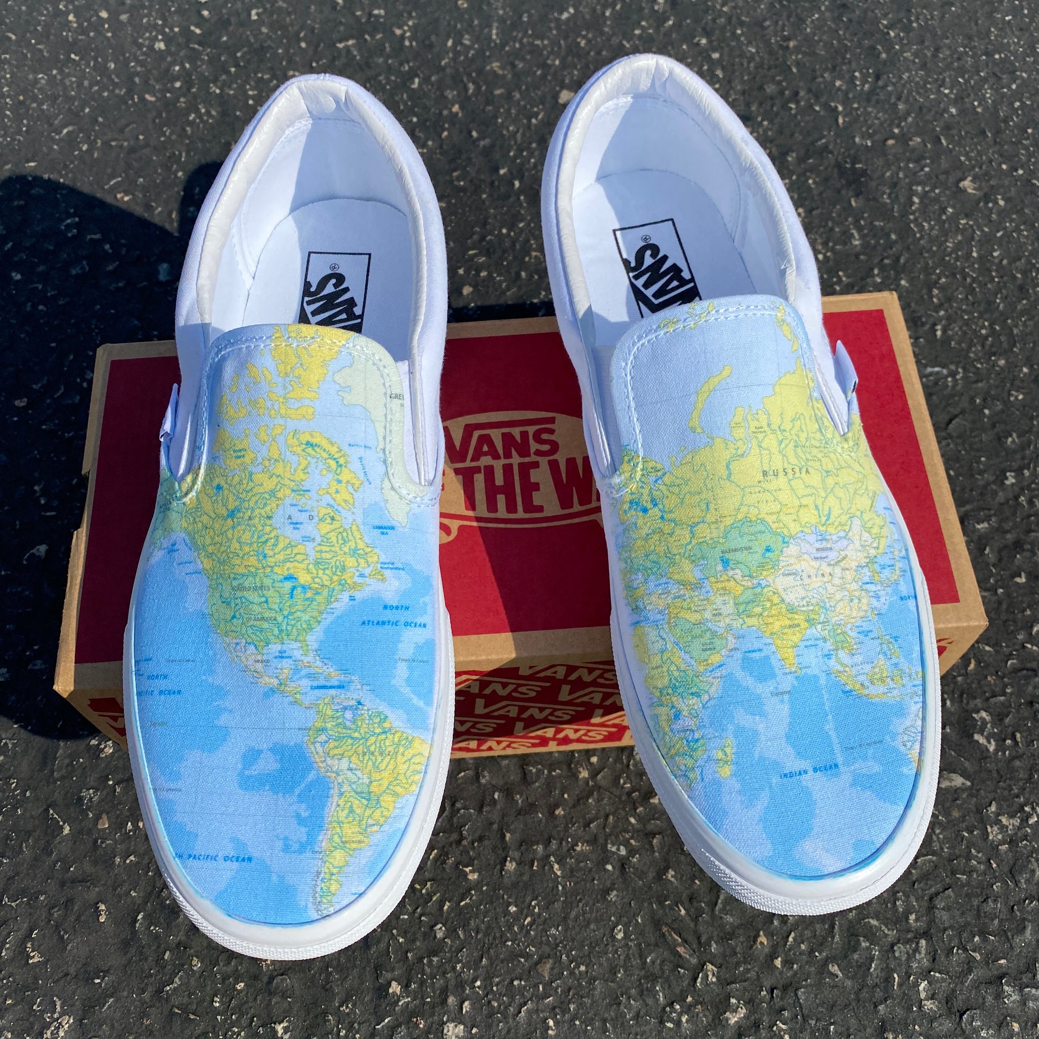 Vans Slip-Ons - World Map – BlvdCustom