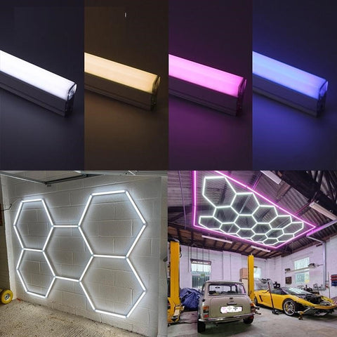Color Hexagon Garage LED Ligh