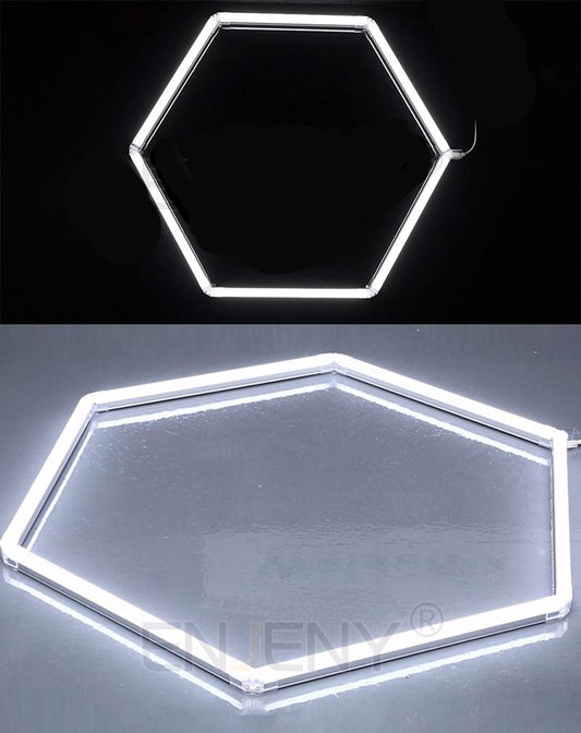 Hexagon LED Garage Light - 552W, 66240 Lumens, 6500K Daylight