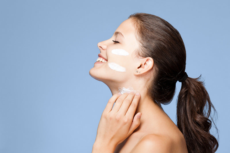 woman taking care of skin