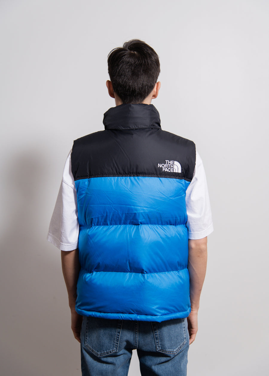 north face gilet blue