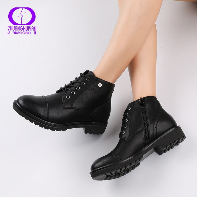 womens black soft leather ankle boots