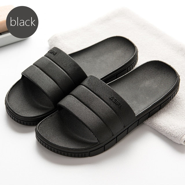 women's black slip on slippers