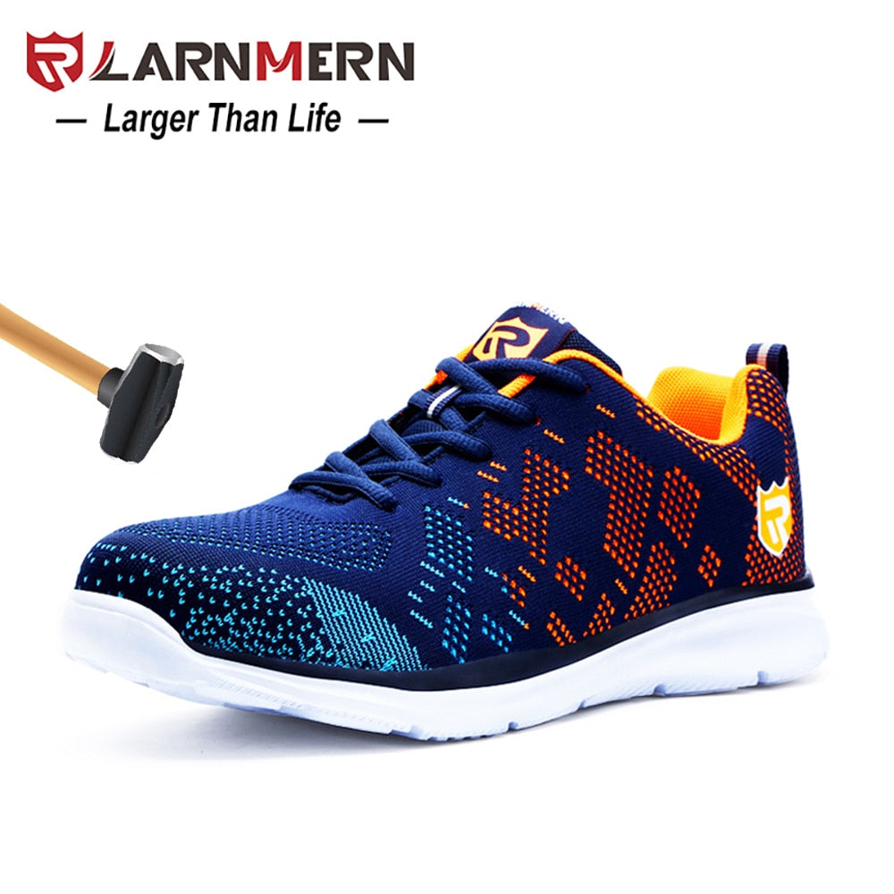 larnmern mens steel toe safety trainers