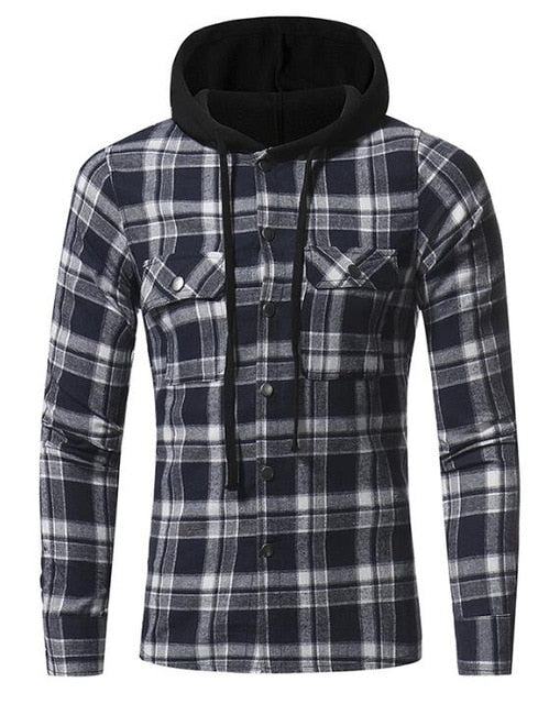 mens casual hooded shirts