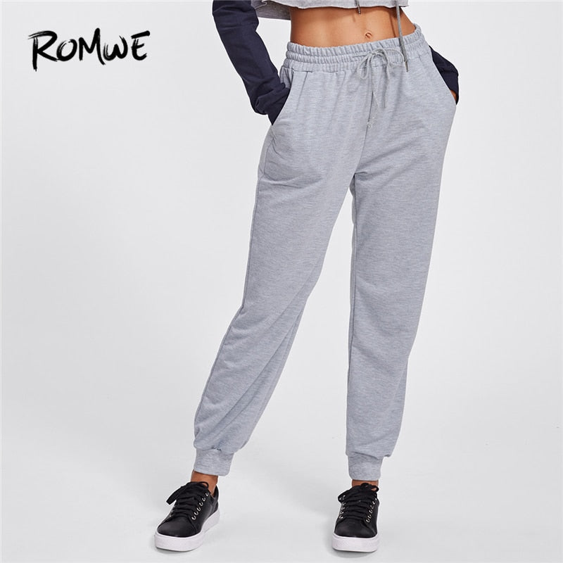 drawstring grey joggers