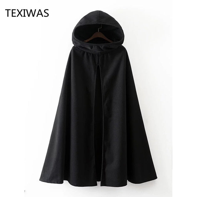 long cape coat with hood