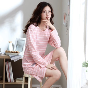 long sleeve cotton nightgowns