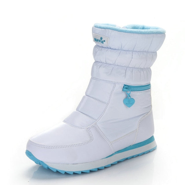 white winter boots