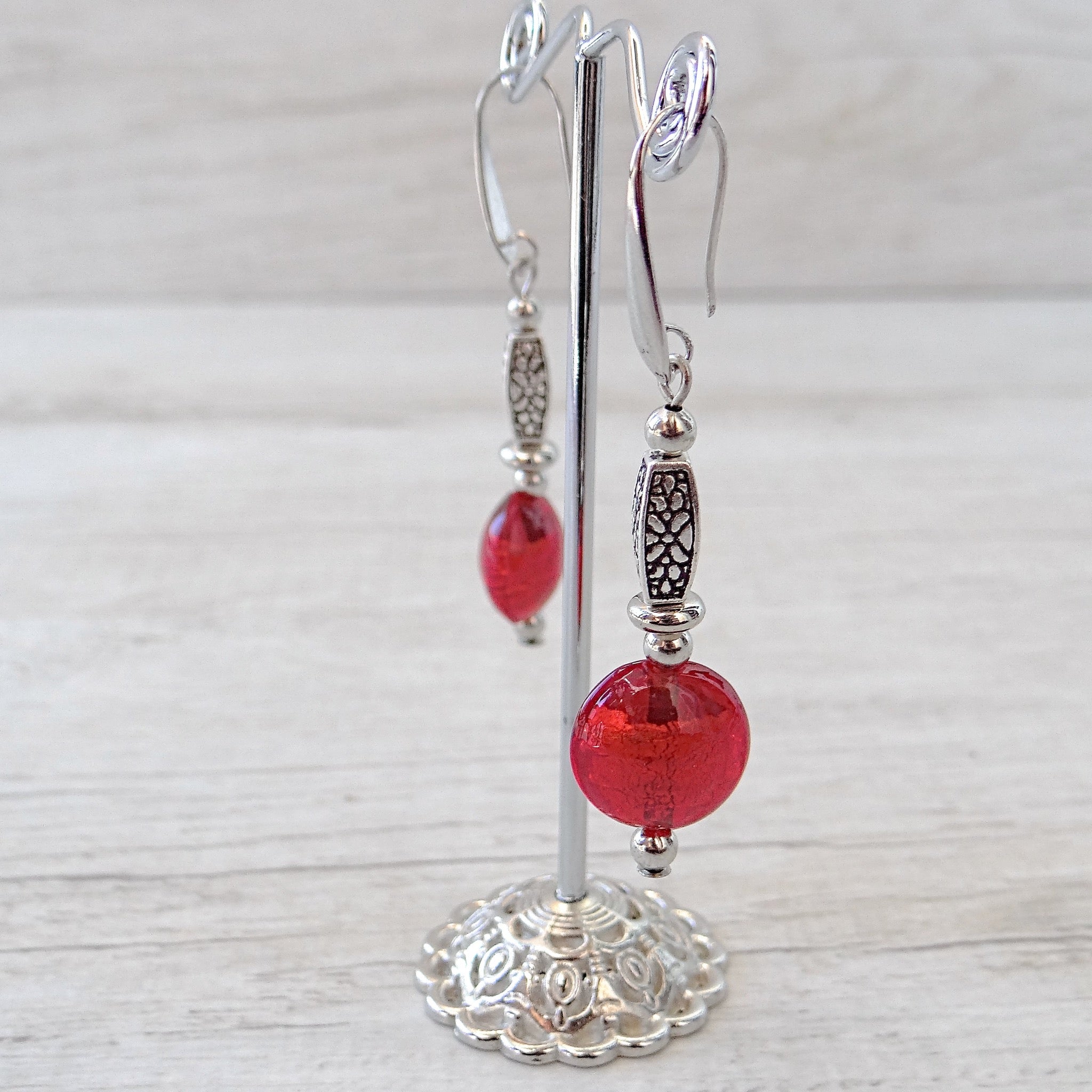 Làgreme - Red Murano Glass Earrings