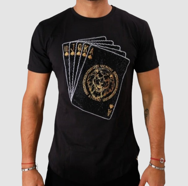 UOMINI Casino Card Black T-Shirt