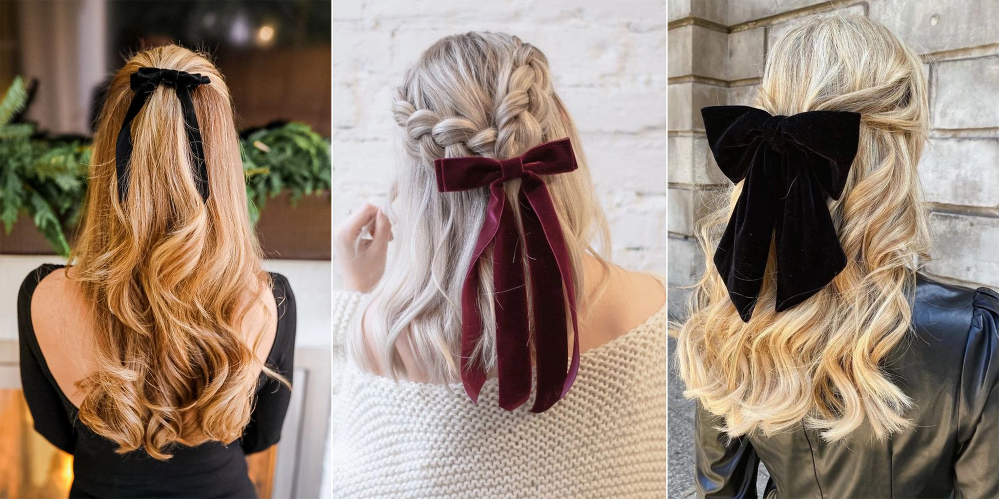 Loose, romantic waves and velvet bows