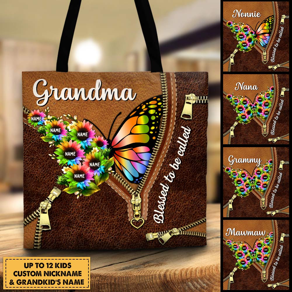 Custom Grandma Tote Bag, Blessed grandma Tote Bag, Grandma Wildflowers Tote,  Grandma Bag, Grandma Floral, Mothers Day Tote, Gift for Grandma - Kiwi  Picks Tees