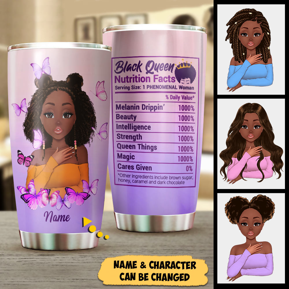 Black Queen, Personalized Tumbler, Black Girl Tumbler, Black Girl