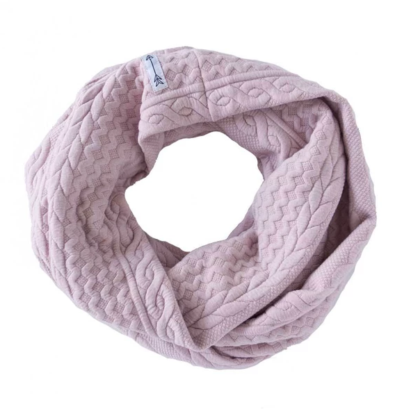 Blush Cable Knit Sweater Infinity Scarf