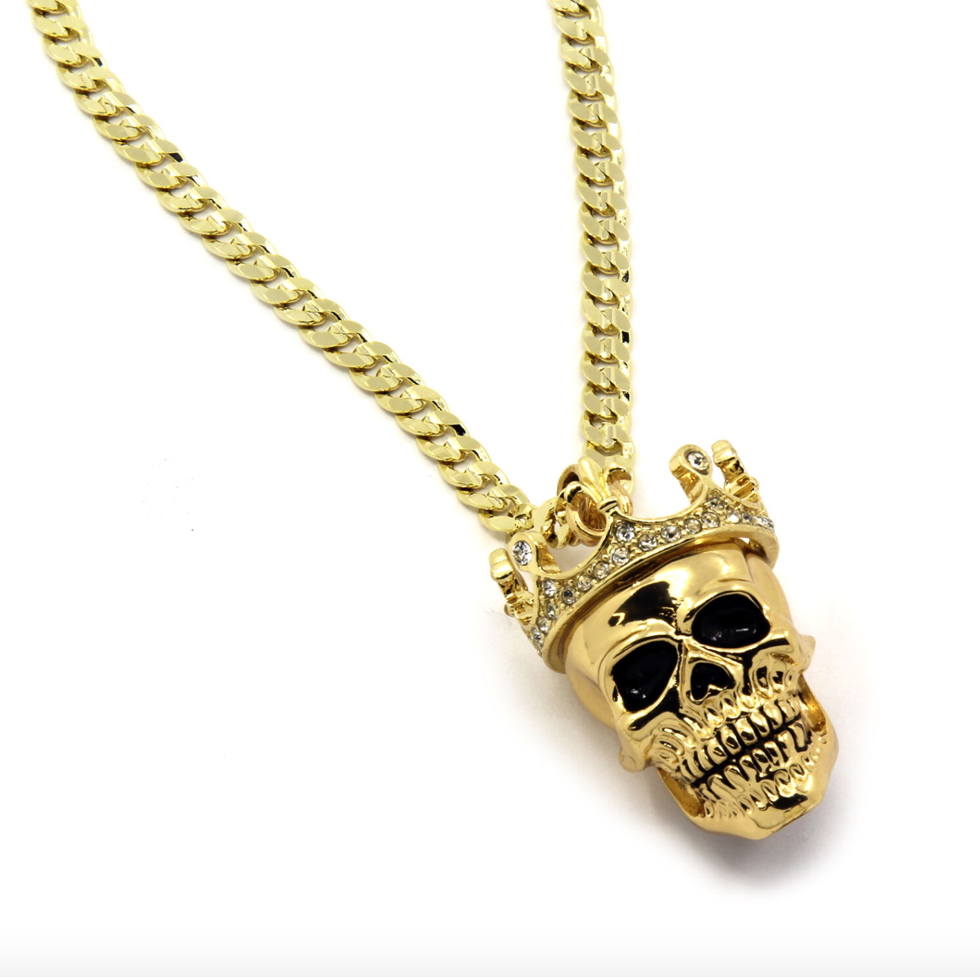 Gold Crown Skull Chain King Skull Head Necklace Skull Pendant Rapper I ...