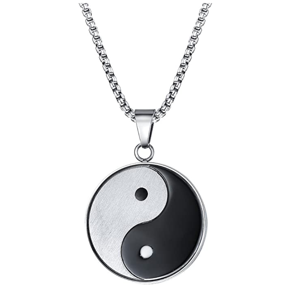 Yin Yang Pendant Taoism Necklace Yin Yang Stainless Steel Chain 24in ...