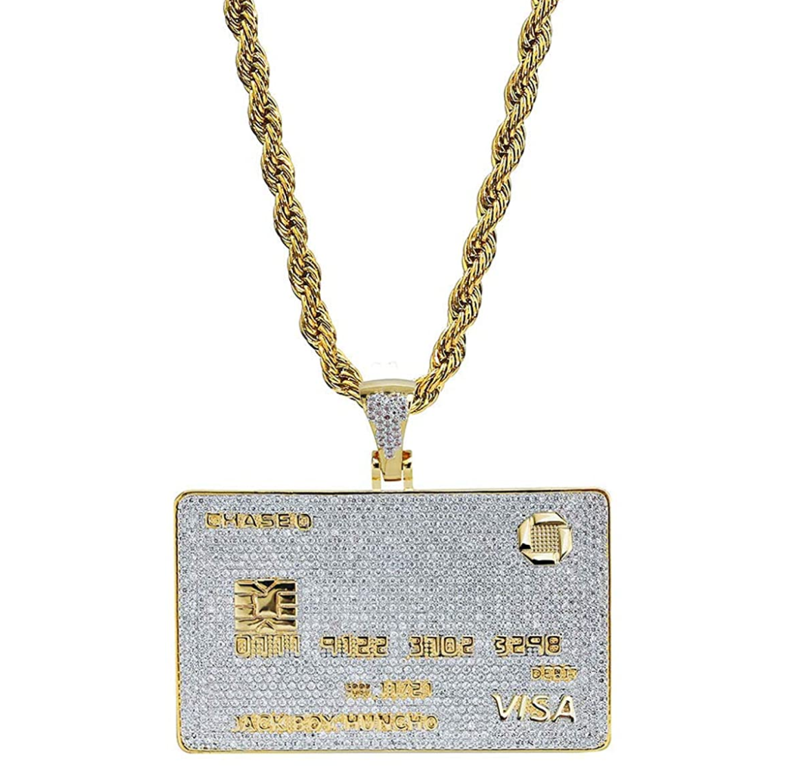 Credit Card Necklace Debit Card Pendant Hip Hop Iced Out ...