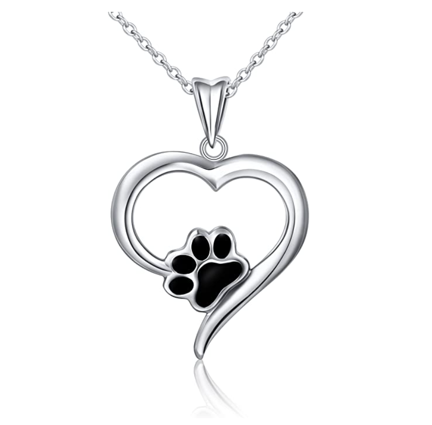 Love Paw Print Pendant Hear Dog Puppy Dog Necklace Jewelry Dog Chain B ...