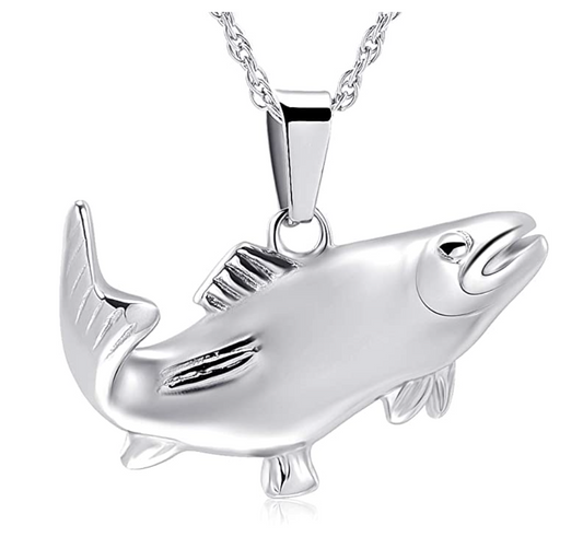 Sea Bass Necklace Sea Bass Pendant Fish Holy Cross Jesus Urn Cremation –  Gold Diamond Shop