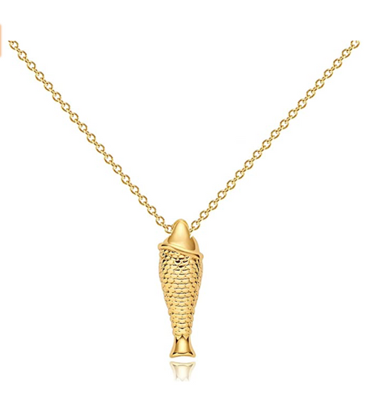 Cute Fish Hook Necklace for Women Teen Girls Men 925 Sterling