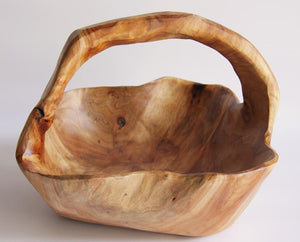 wooden basket with handle