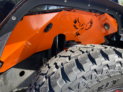 Picture of custom inner fender liners on a Jeep Wrangler