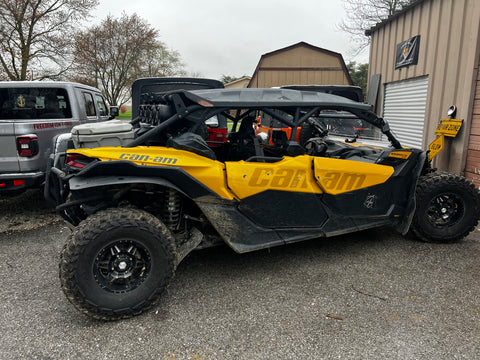 A can Am Maverick sits outside the old For Fox Sake Offroad shop