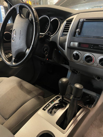 Finished interior of the Toyota Tacoma with a Manual Shift Transfer Case