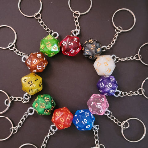 D20 Necklace With Silver Hue Chain (Borealis Smoke Black D20)