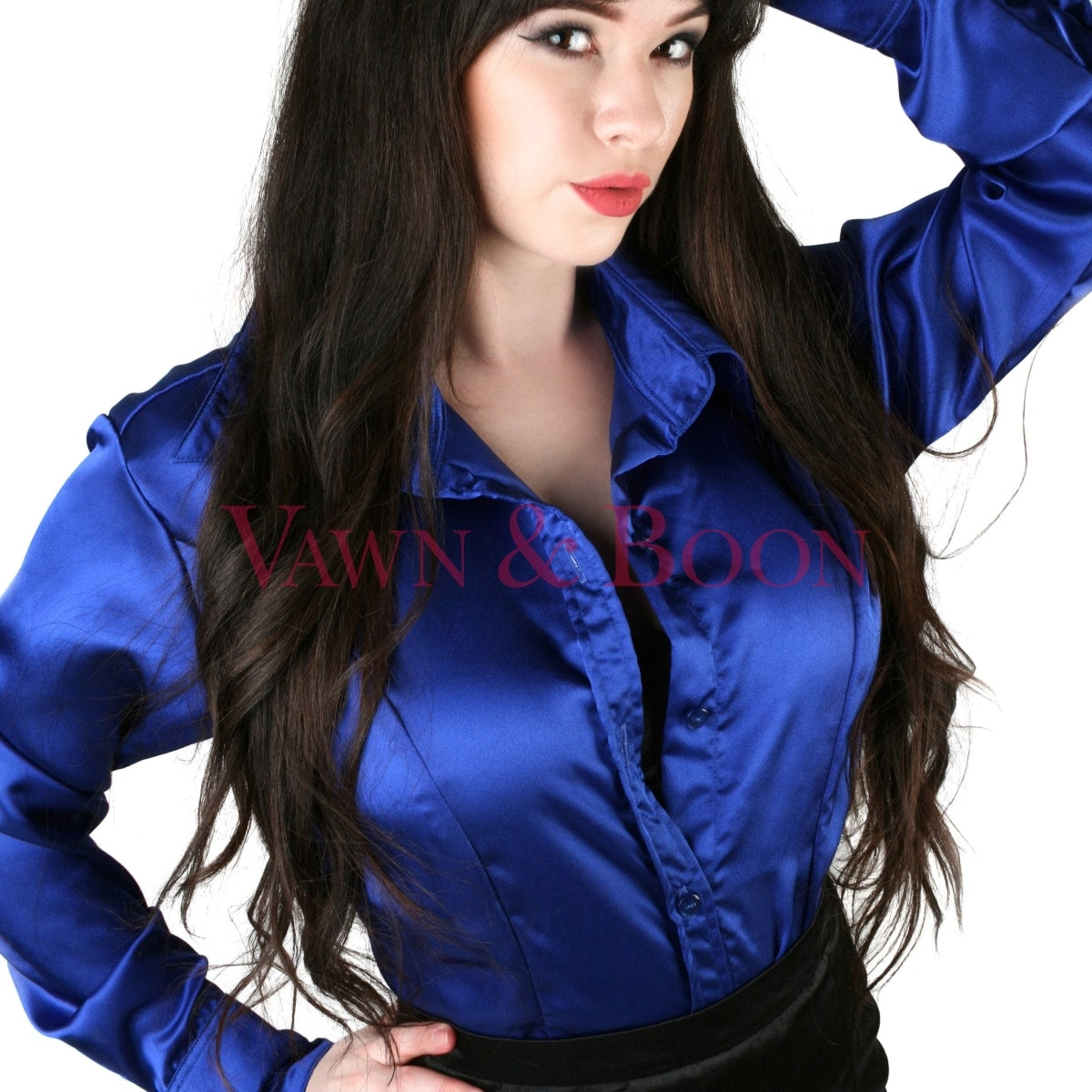Blue Satin Blouse – Vawn and Boon