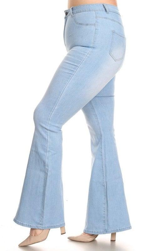 PLUS High waist bell bottom jeans-Jeans-JC & JQ-alomfejto