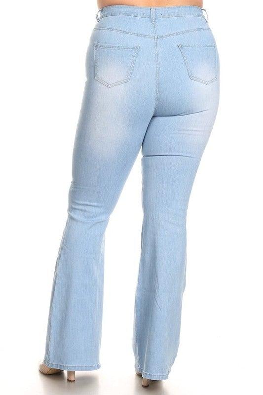 PLUS High waist bell bottom jeans-Jeans-JC & JQ-alomfejto