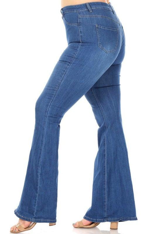 PLUS High waist bell bottom jeans-Jeans-JC & JQ-alomfejto