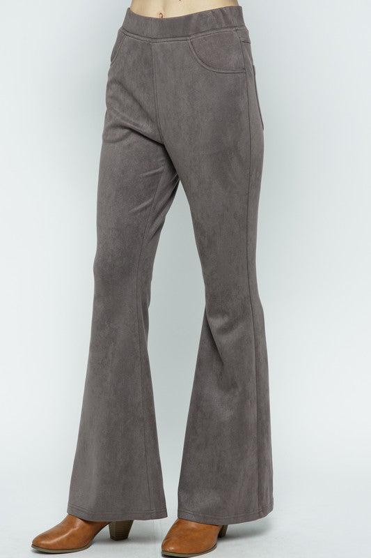 elastic suede bell bottoms