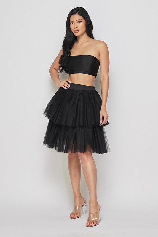 two tier tulle skirt