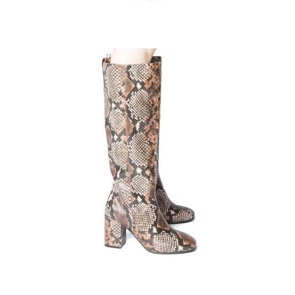 knee high block heel boots