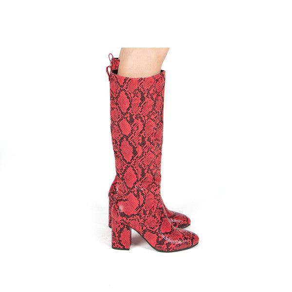 knee high block heel boots