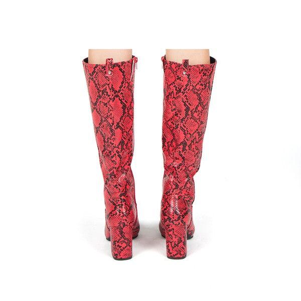 knee high block heel boots