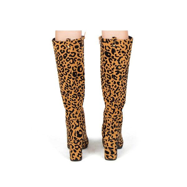 knee high block heel boots