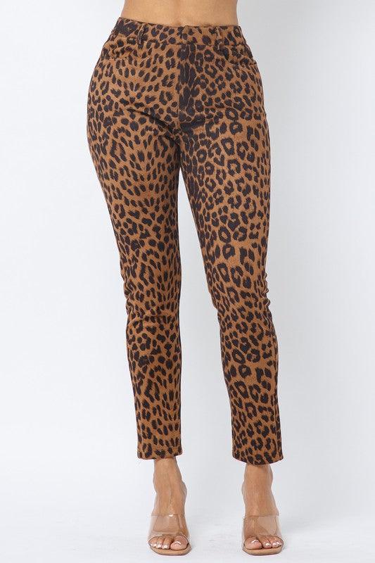 leopard skinny pants