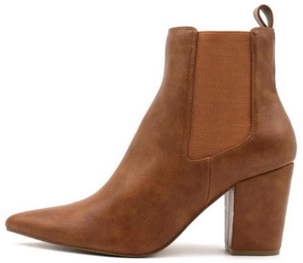 pointy toe chunky heel bootie