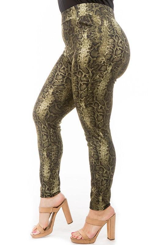 PLUS Printed snake Leggings