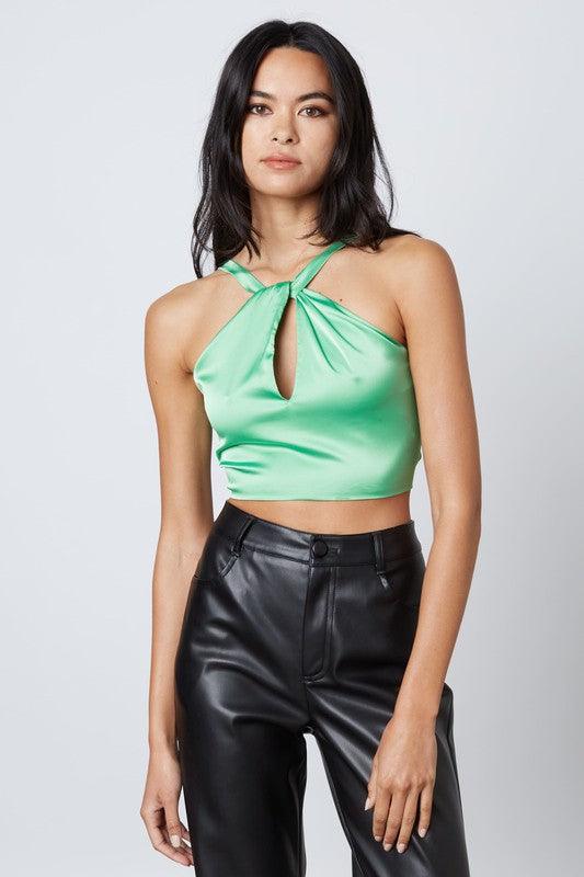 open back drape front satin cami top – RK Collections Boutique