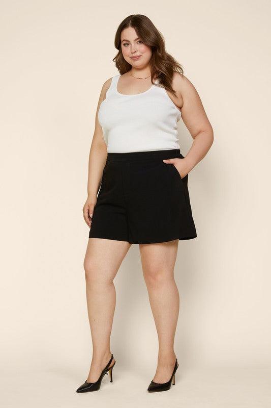 PLUS Shorts With Elastic Back & Pockets