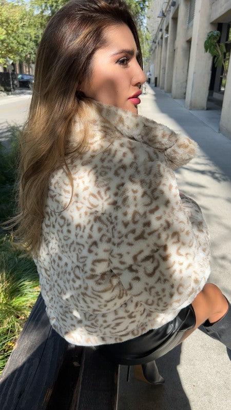 leopard faux fur jacket