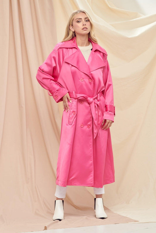 satin trench coat