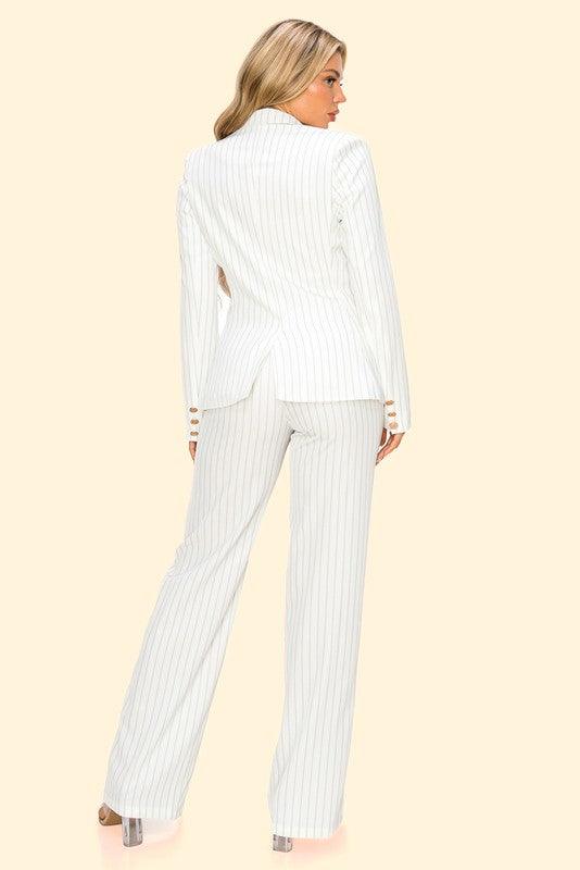 2pc set- pinstripe double breasted blazer & pants